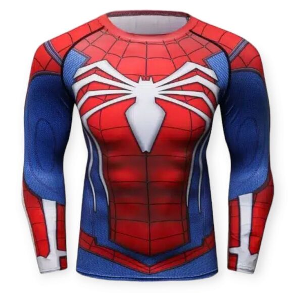 NWT Cool- Max Spider-man Costume Long Sleeves Compression Shirt - Picture 1 of 6